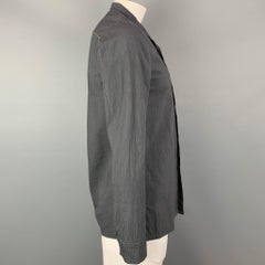 THE VIRIDI-ANNE Size XL Charcoal Stripe Cotton Long Sleeve Shirt