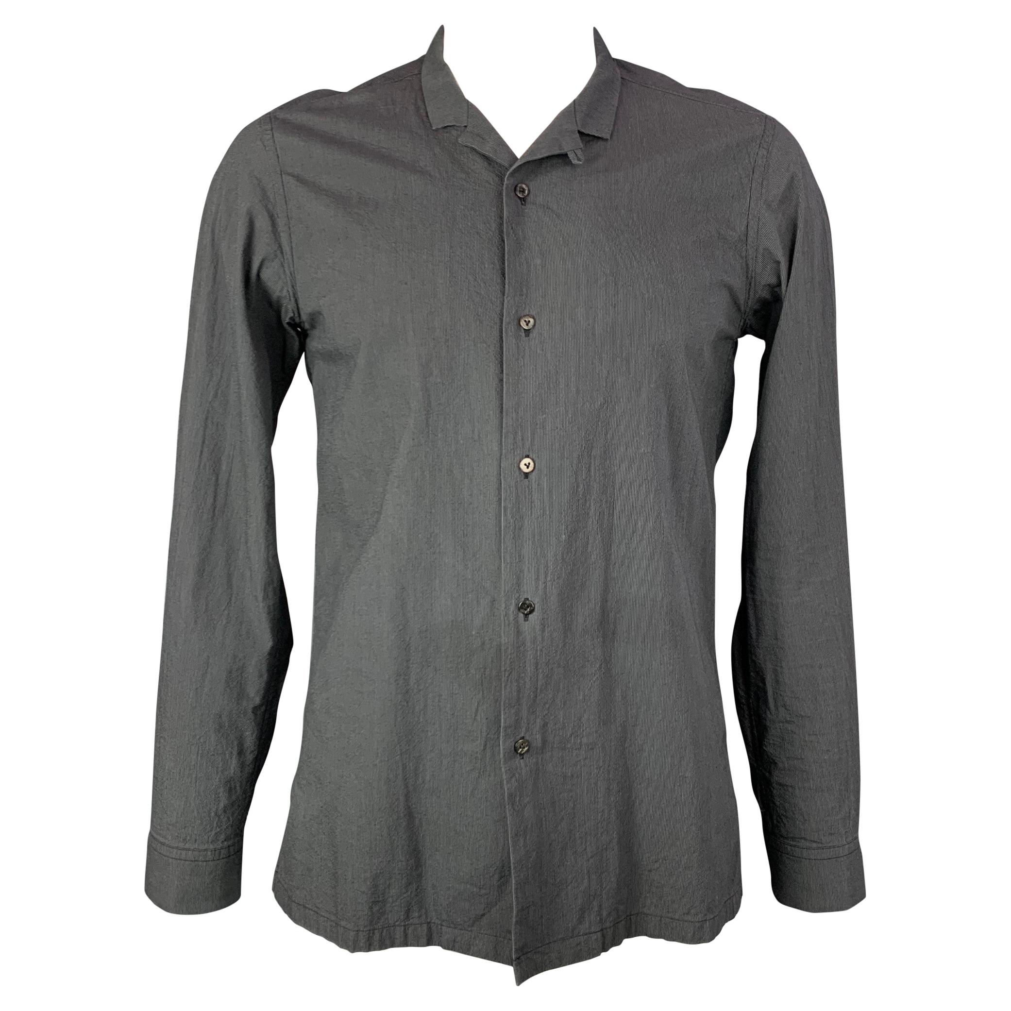 THE VIRIDI-ANNE - Chemise à manches longues en coton à rayures anthracite, taille XL