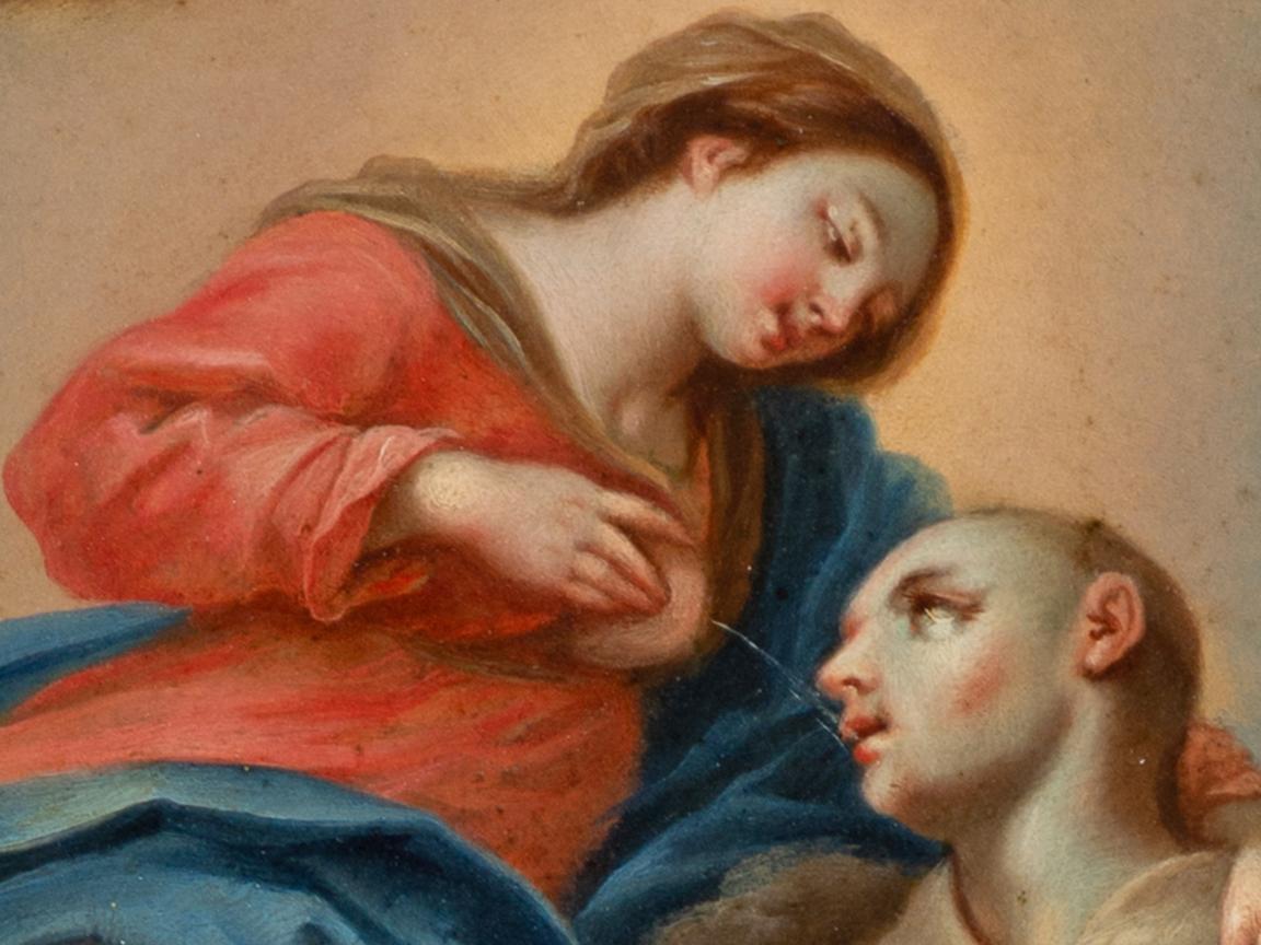 “The Vision of Saint Bernard”, Oil on Copper, Rome, 1723 For Sale 1