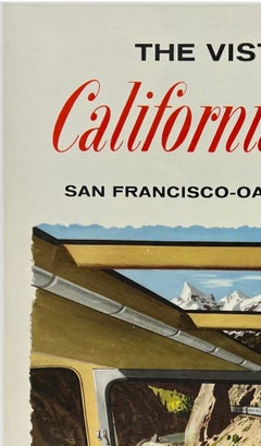 THE VISTA-DOME - CALIFORNIA ZEPHYR Original Vintage Railroad Travel Rail Poster