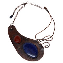 The Voice: A Statement Necklace of Copper, Lapis Lazuli and Carnelian