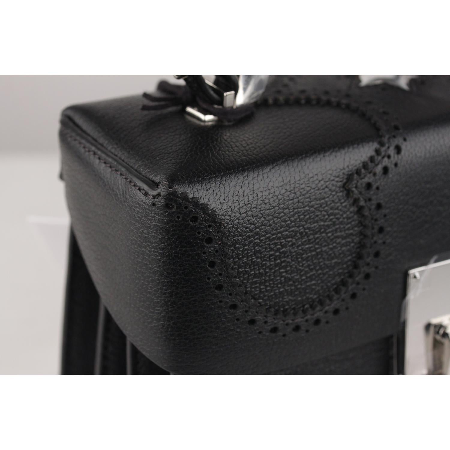 The Volon Black Leather Data Alice Small Crossbody Shoulder Box Bag Handbag 1