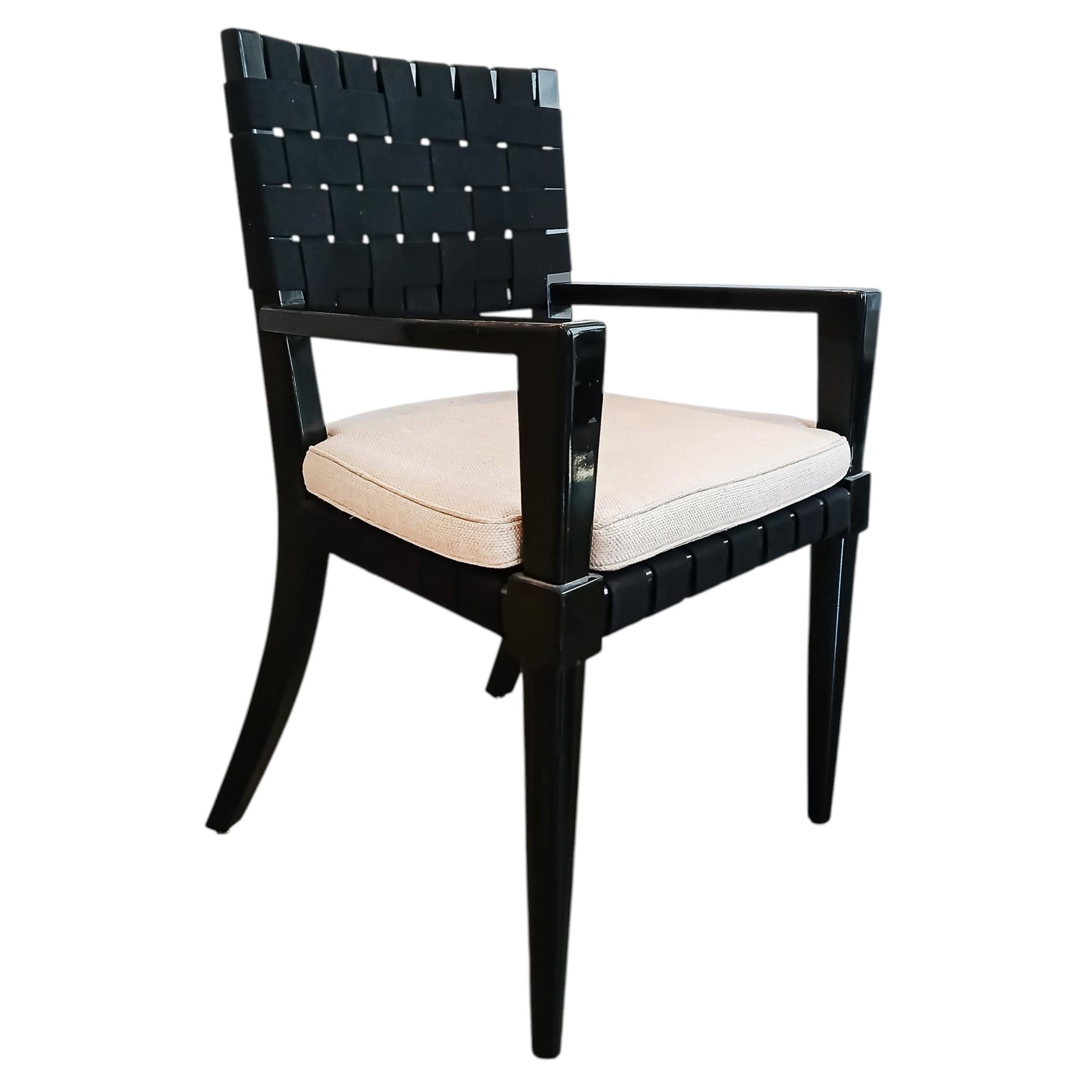 The VW Web Dining Armchair by Vicente Wolf, Ebonized Maple, Lacquered Finish For Sale