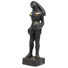 "The Wait" Limited Edition Bronze Brutalist Contemporary Figural Sculpture