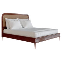 The Walford Bed by Lind + Almond in Rattan & Cognac (Euro Super King)