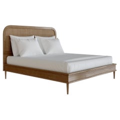 The Walford Bed by Lind + Almond in Rattan & Natural Oak (Euro Super King)