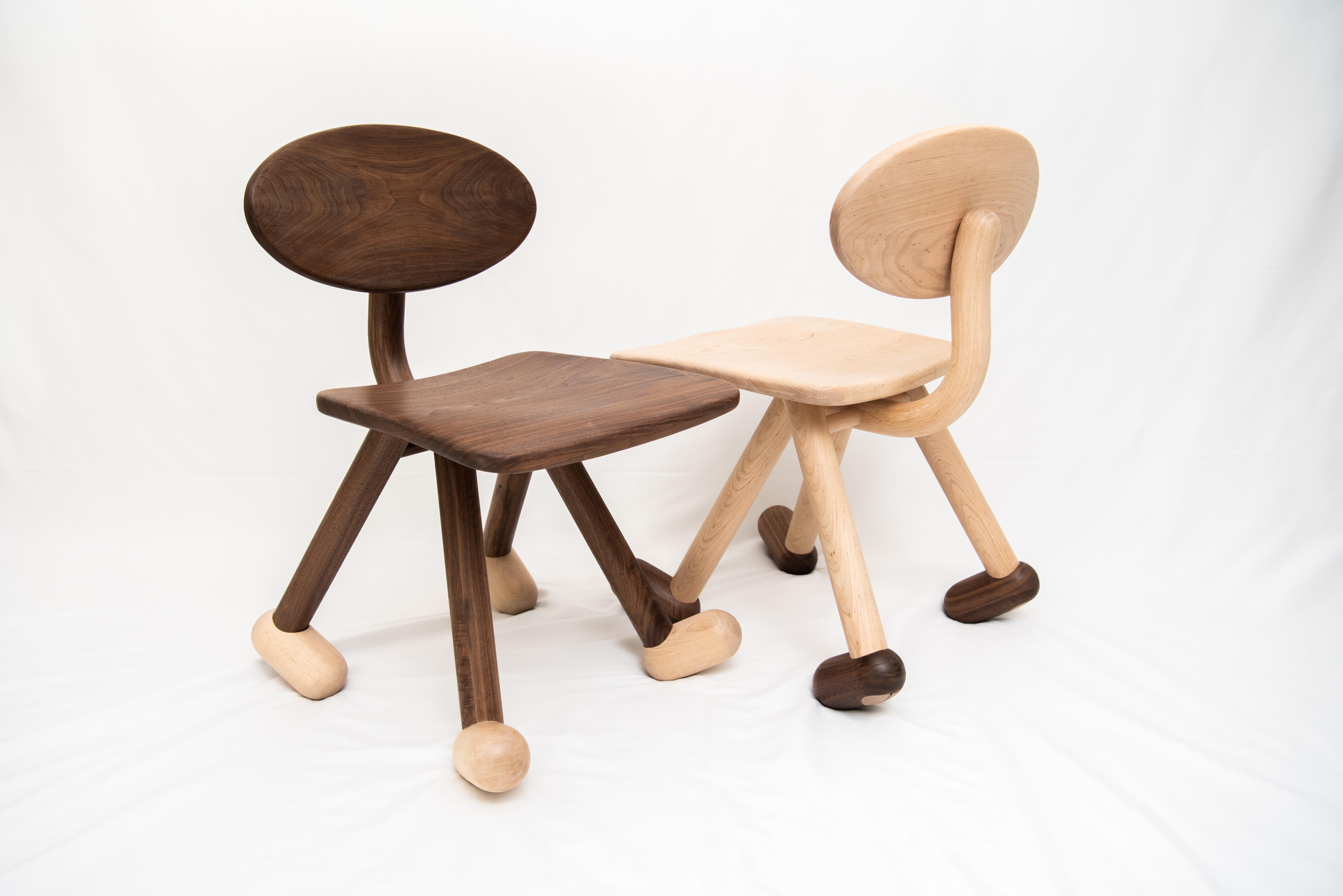 Woodwork The Walky Chair by Design VA . Walnut & Maple For Sale