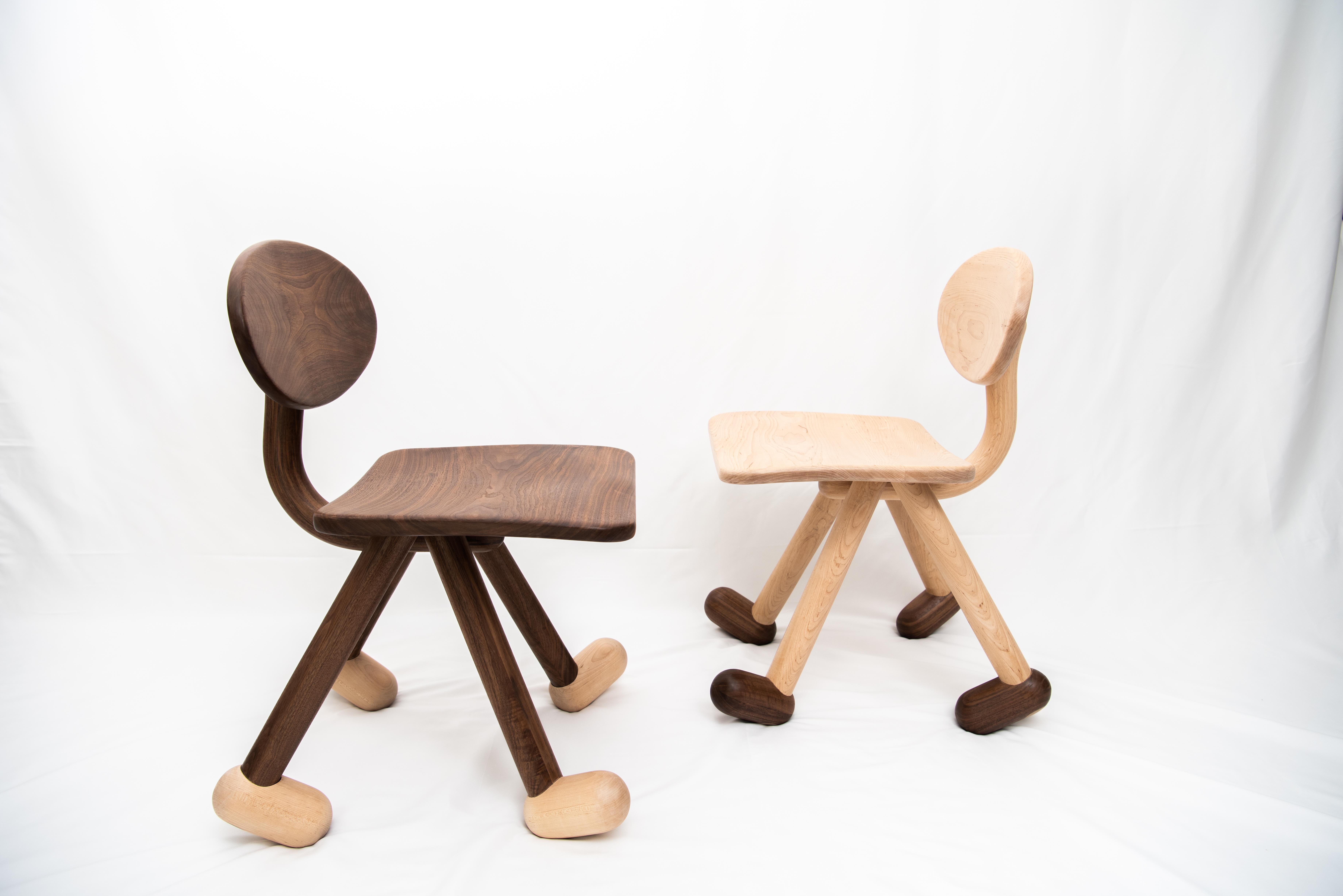 The Walky Chair by Design VA . Walnut & Maple In New Condition For Sale In Brooklyn, NY