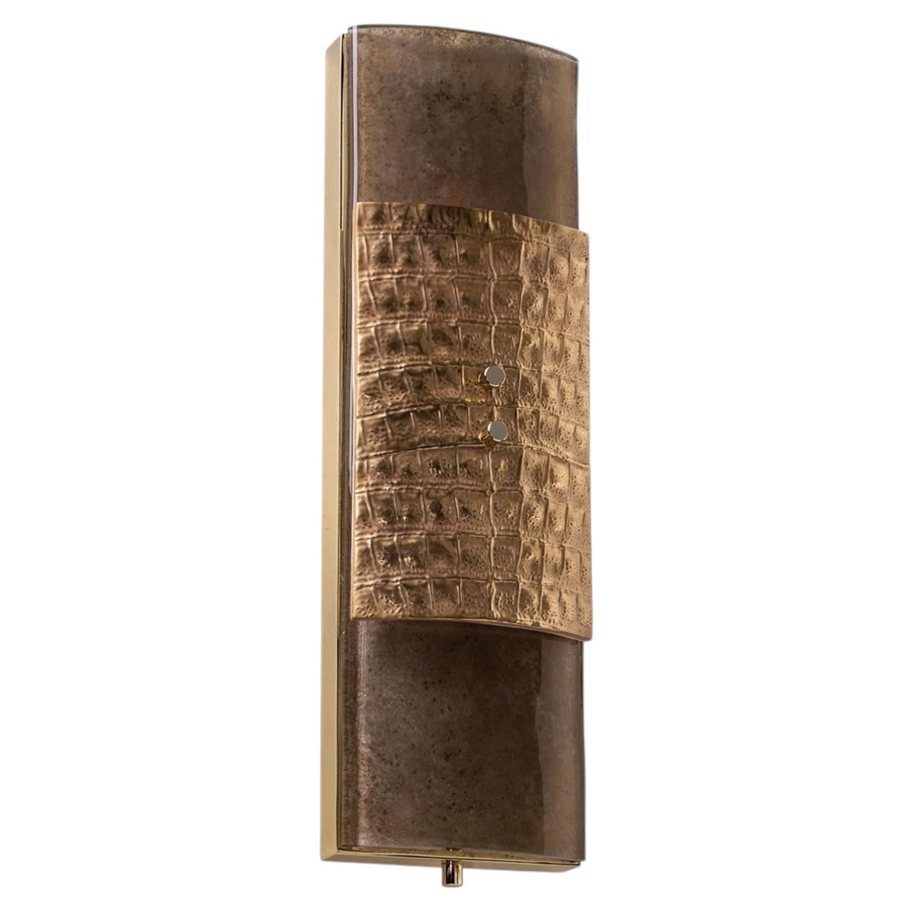 The Wall 2-Light Gray and Golden Sconce For Sale