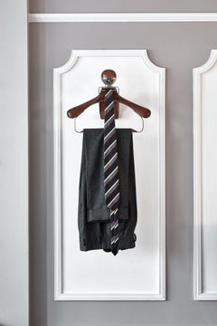 Wall Mounted Valet by Honorific in Stainless Steel and Sapele Hardwood