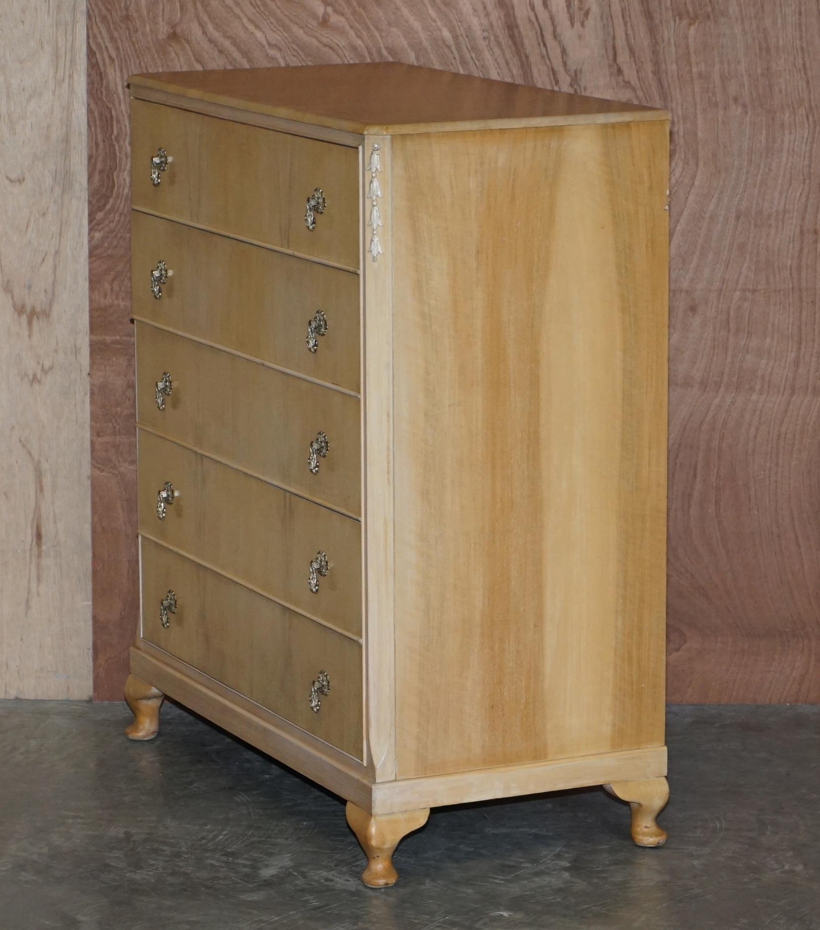 Walnut Works circa 1940's Light Walnut Chest of Drawers Part of Large Suite 5