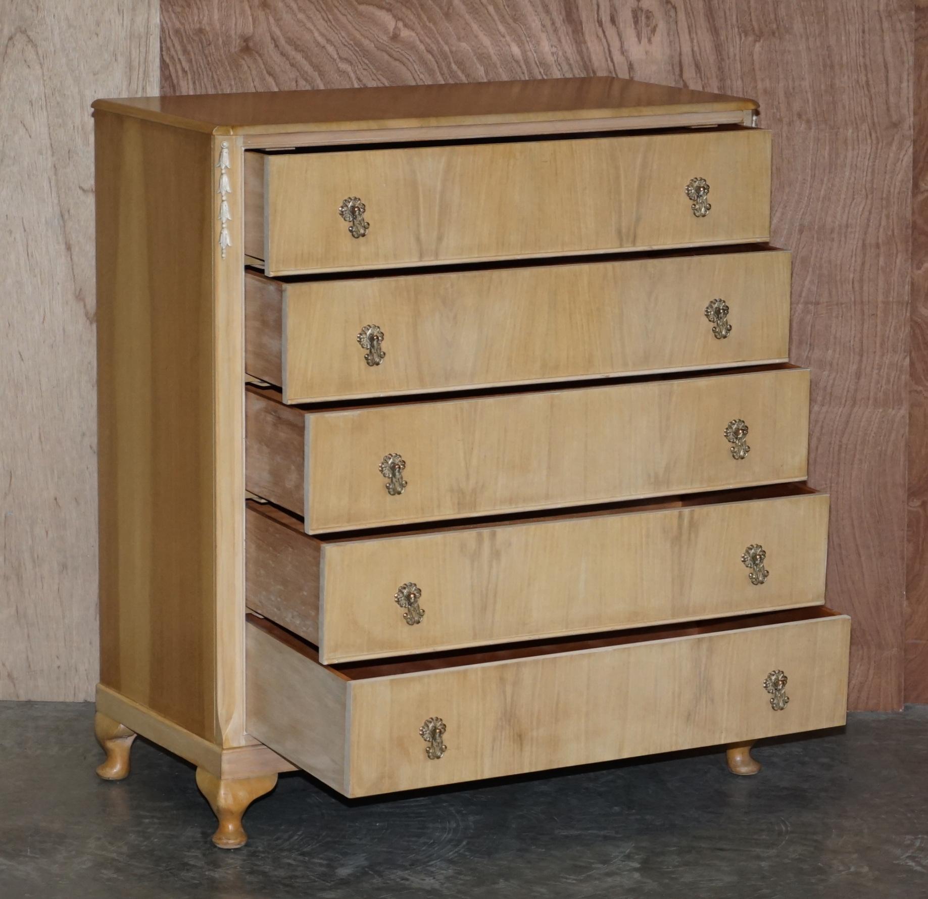 Walnut Works circa 1940's Light Walnut Chest of Drawers Part of Large Suite 6