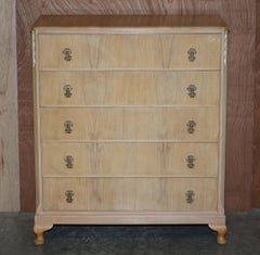 Walnut Works circa 1940's Light Walnut Chest of Drawers Part of Large Suite