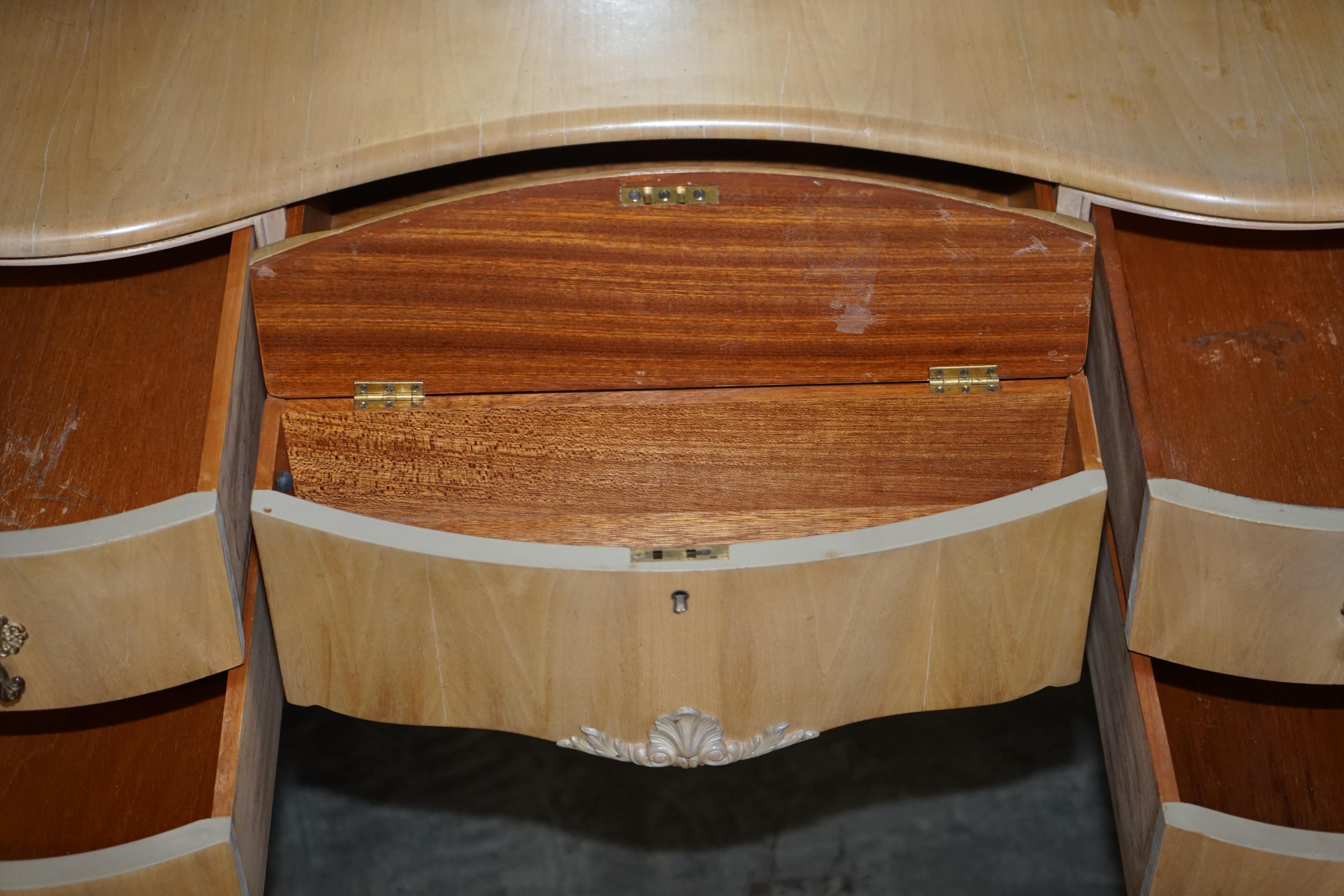 Walnut Works circa 1940's Light Walnut Dressing Table Part of Large Suite 6