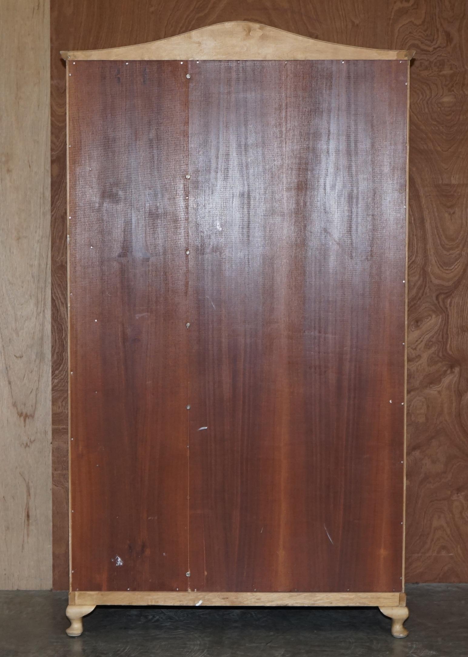 Walnut Works circa 1940's Light Walnut Large Wardrobe Part of Large Suite For Sale 10