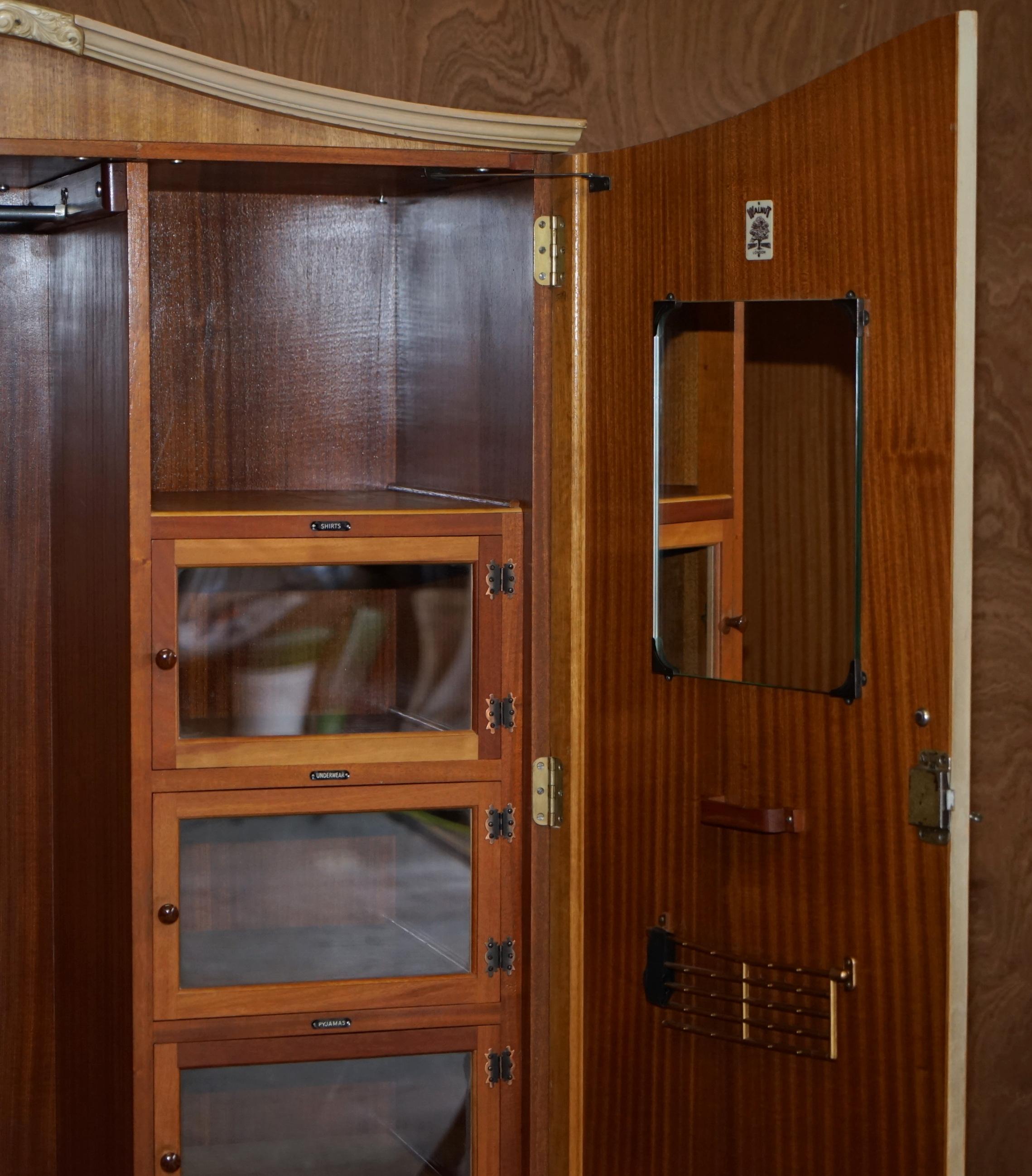 Mid-20th Century Walnut Works circa 1940's Light Walnut Large Wardrobe Part of Large Suite For Sale