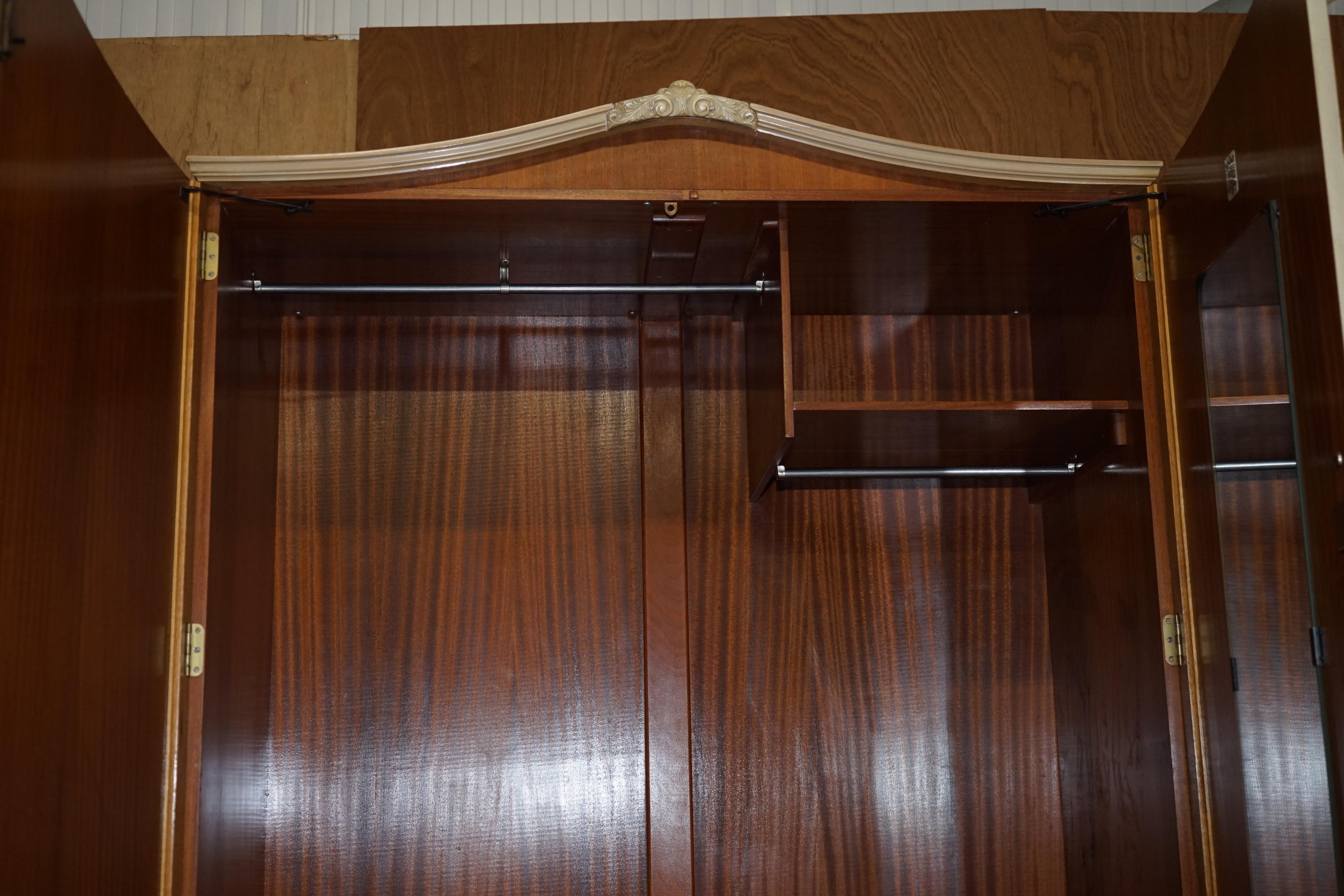 Walnut Works circa 1940's Light Walnut X Large Wardrobe Part of Large Suite For Sale 1
