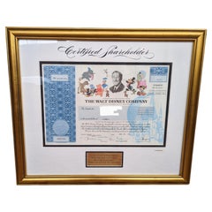 The Walt Disney Company Stock Certificate 2011 - 1 Novelty Share Art Collectible