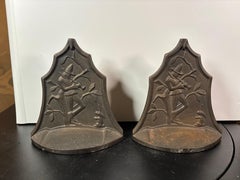 The Wandering Horn Player And Rabbit Bookends Pair 1923
