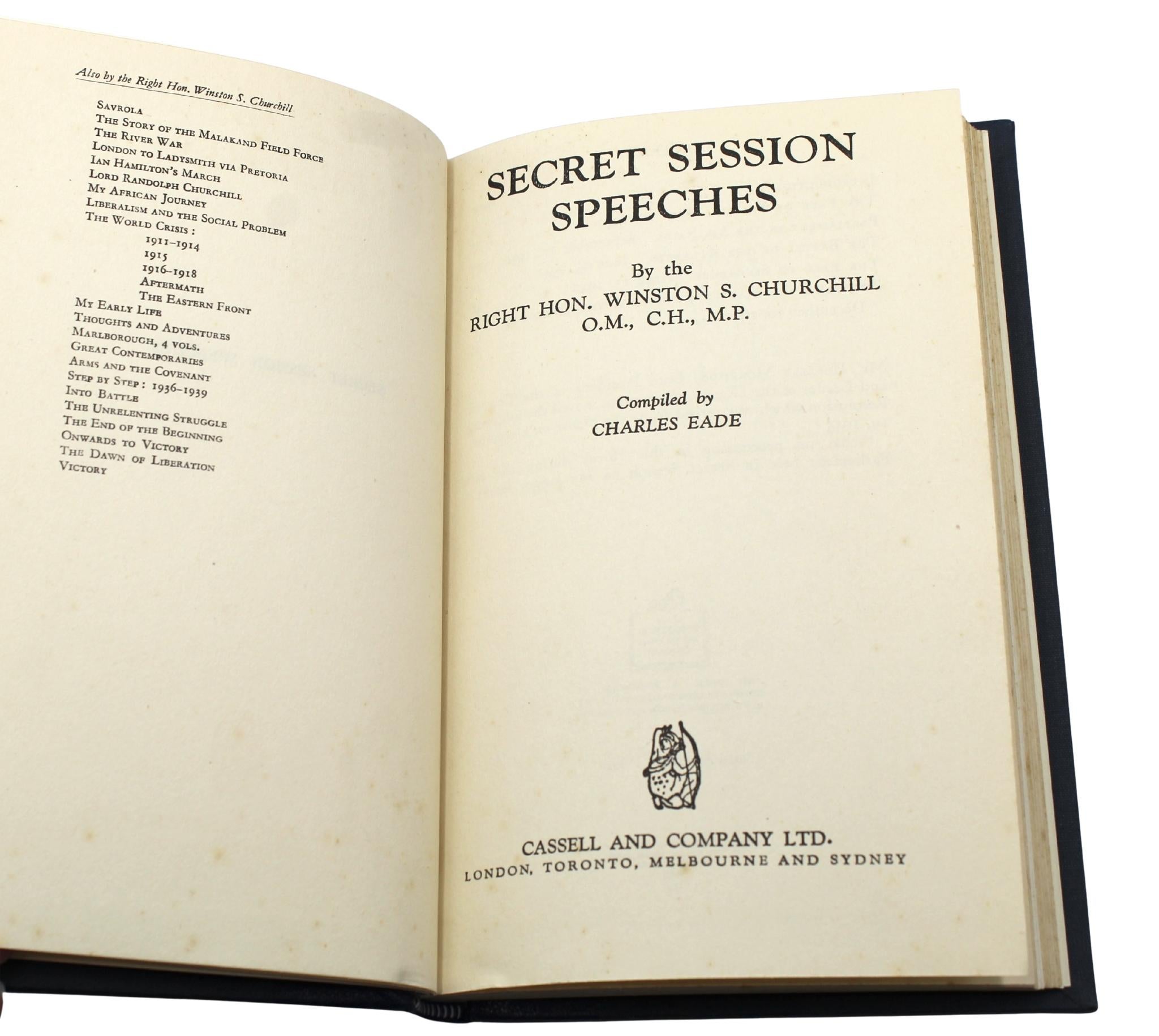I discorsi di guerra e i discorsi segreti delle sessioni di Winston Churchill, Prima Edizione in vendita 10