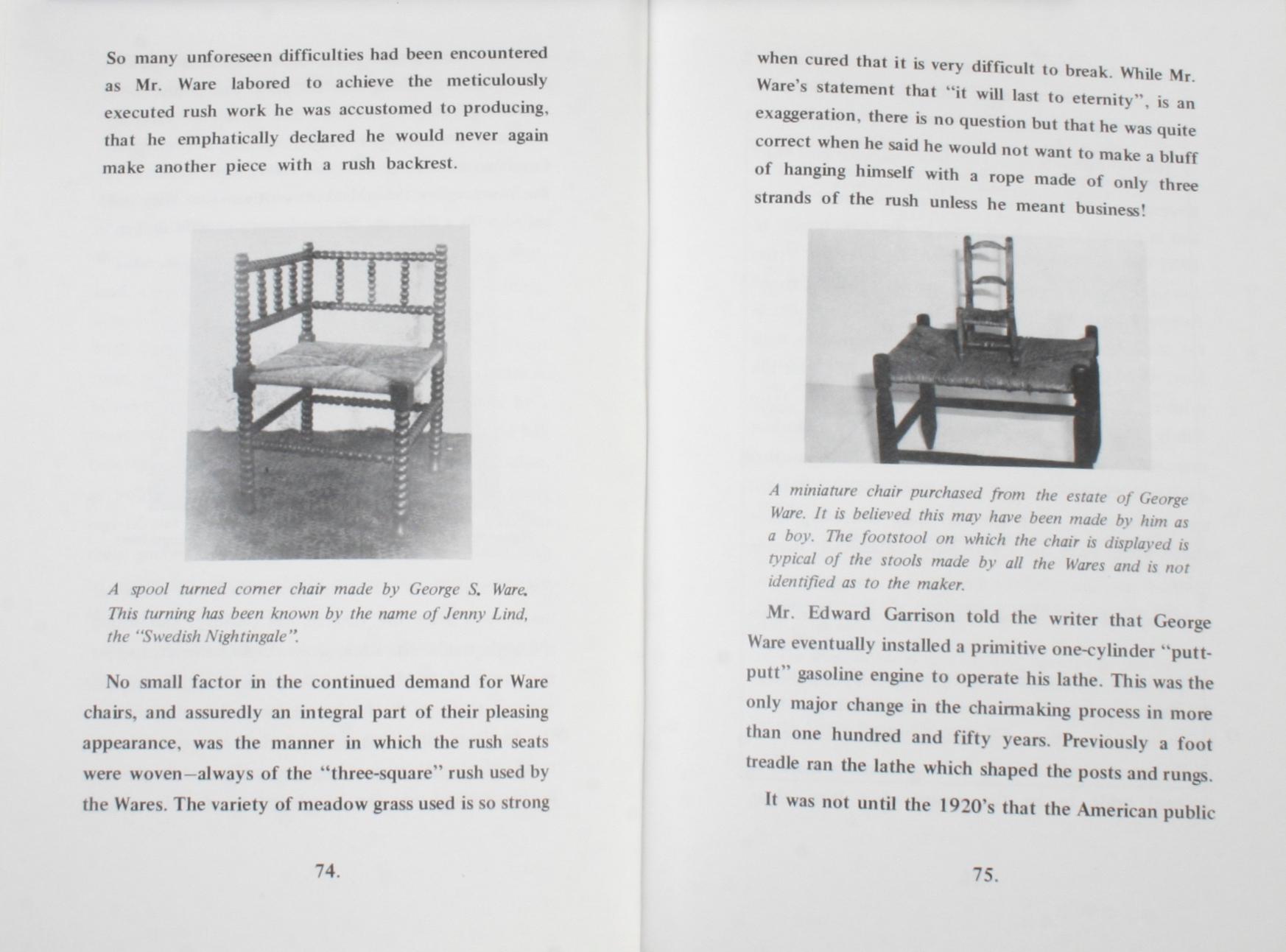 The Ware Chair Makers, by Sara Carlisle Watson, Signed Copy For Sale 1