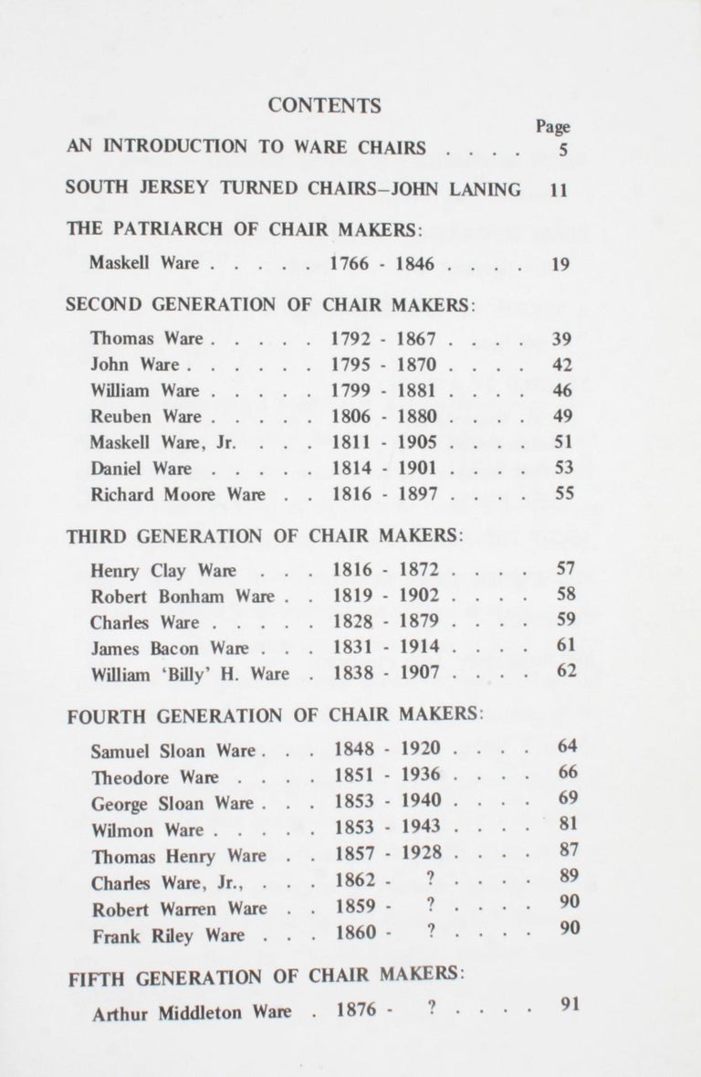 North American The Ware Chair Makers, by Sara Carlisle Watson, Signed Copy For Sale
