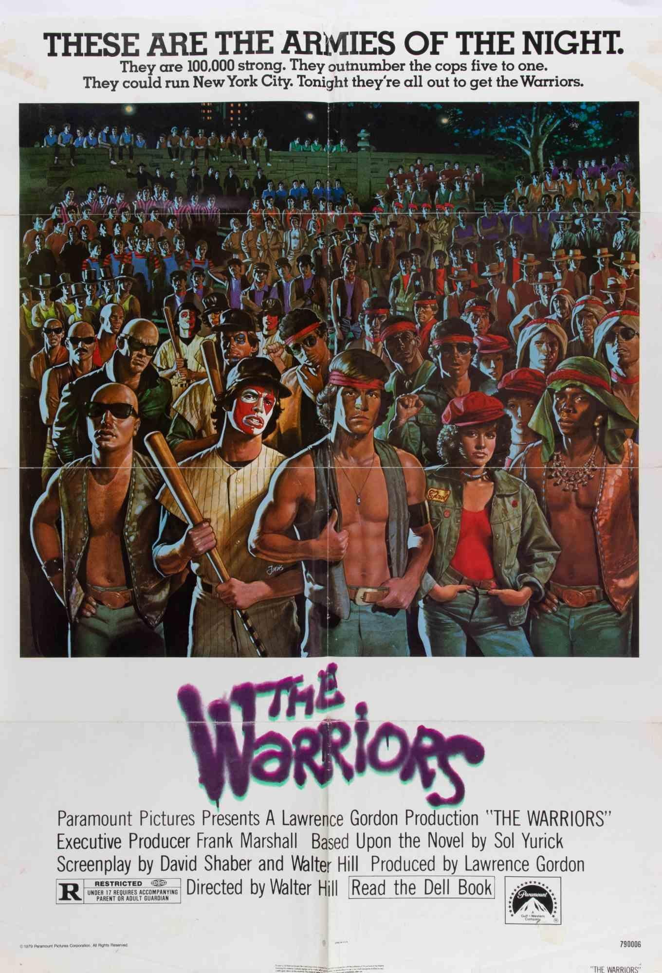 Poster d'epoca

Foglio unico statunitense (27 × 41 pollici), Paramount Pictures.
Diretto da Walter Hill, con Michael Beck, James Remar. Folla dipinta di bande di strada di New York con tagline 