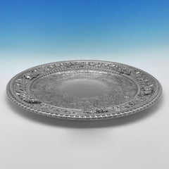 Warwick Charger, Victorian Sterling Silver, Barnards, London, 1877