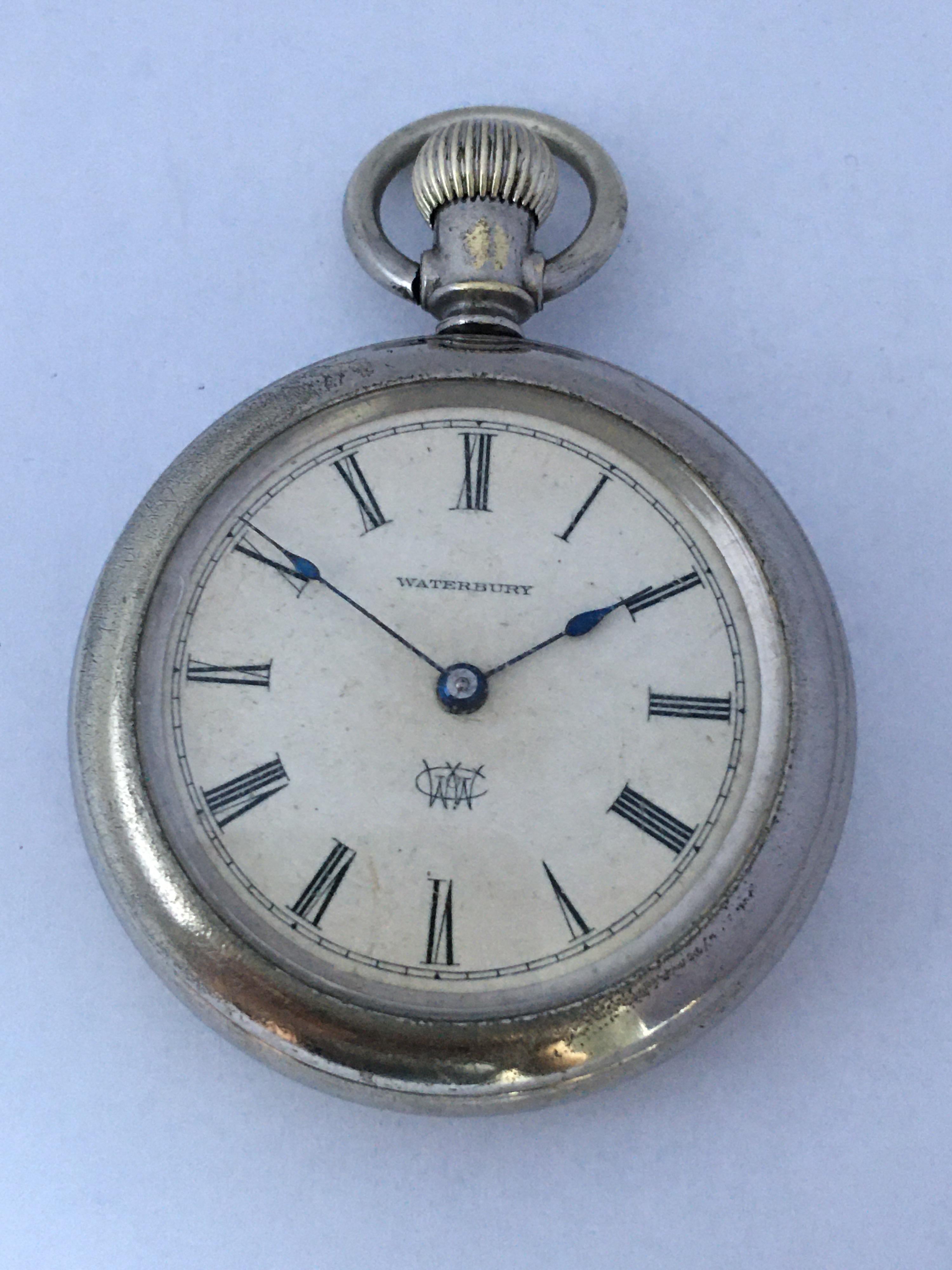 The Waterbury Watch Co. Antique Hand-Winding Pocket Watch For Sale 5