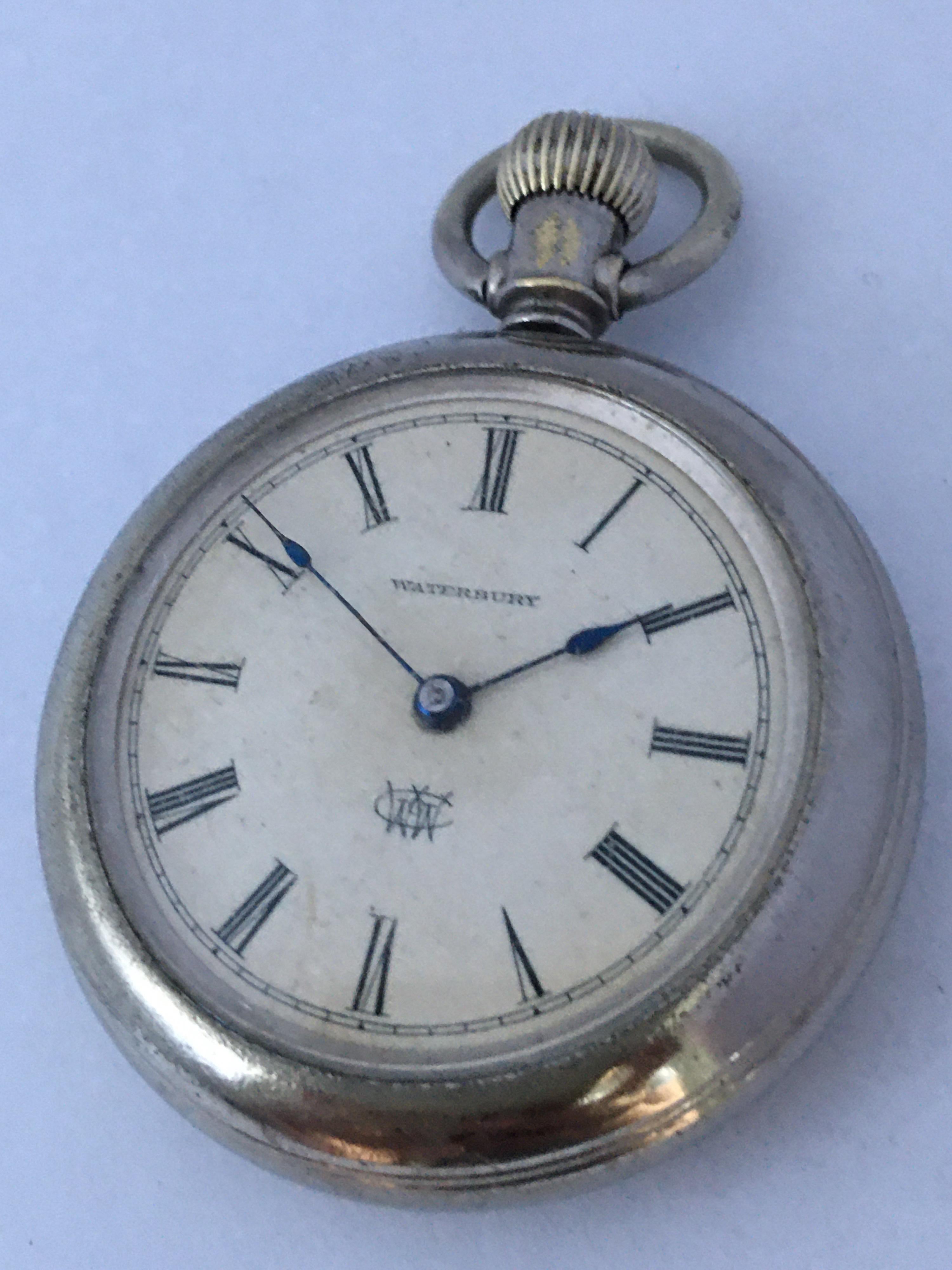 The Waterbury Watch Co. Antique Hand-Winding Pocket Watch For Sale 4