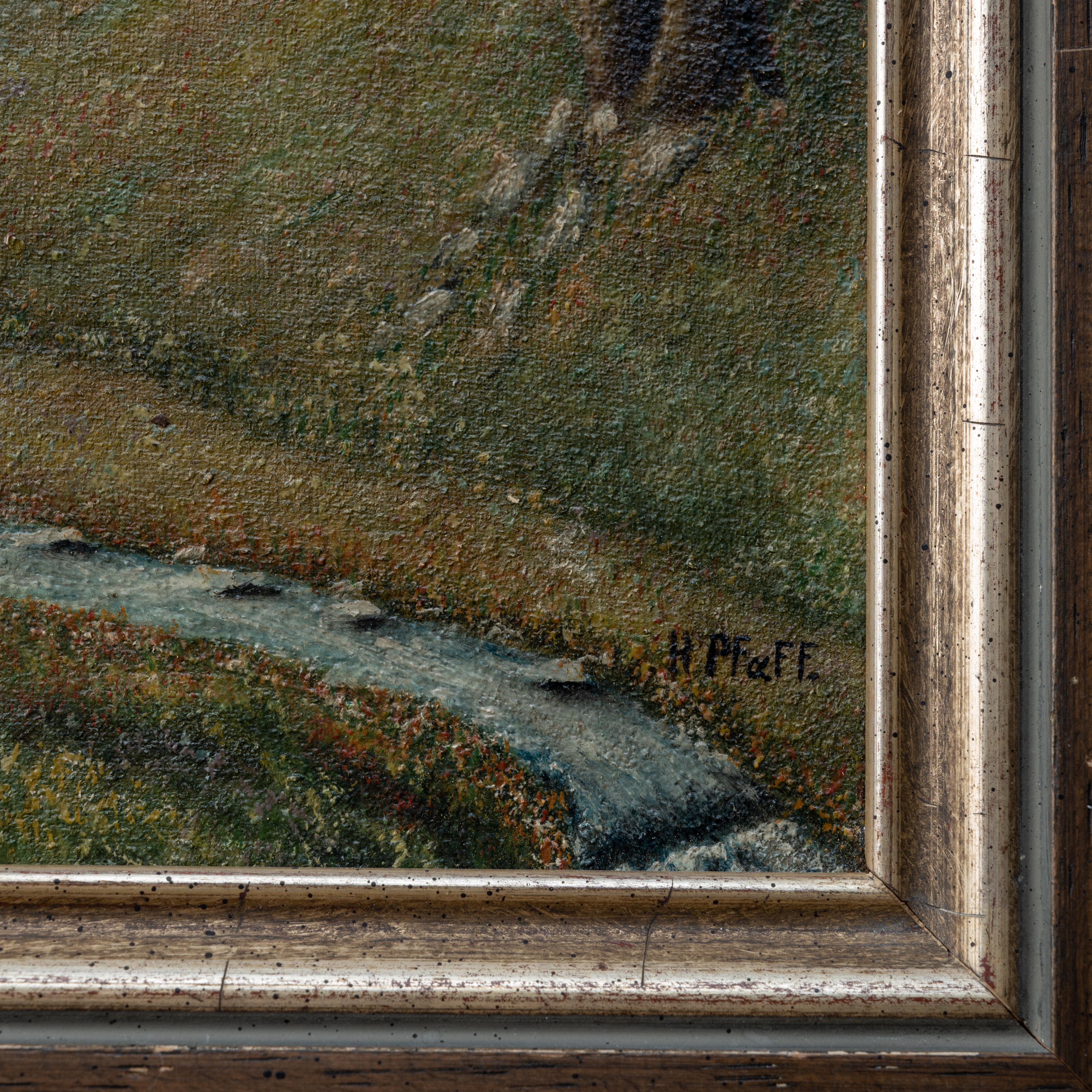 20th Century The Watzmann - German Landscape Painting by H. Pfaff For Sale