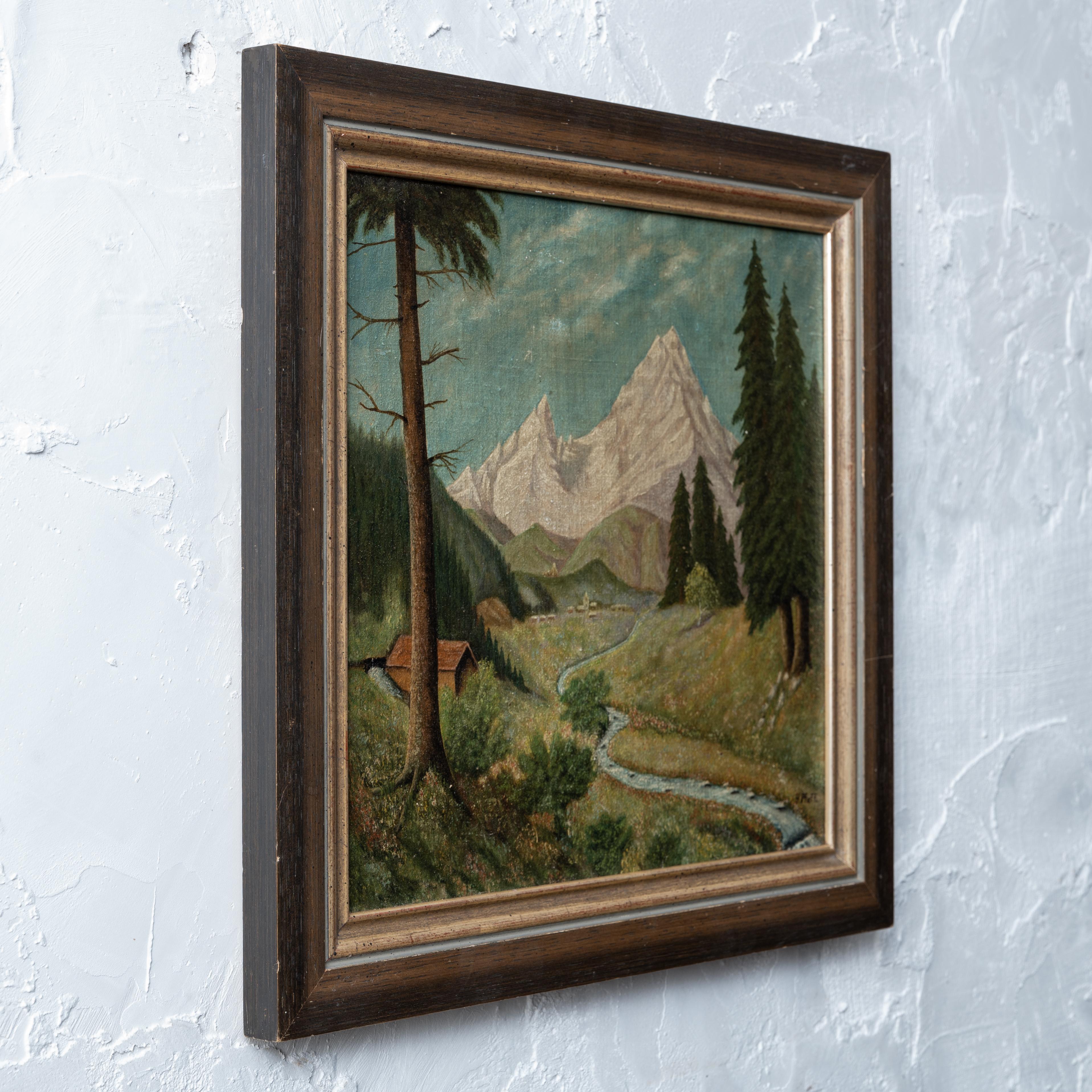 The Watzmann - German Landscape Painting by H. Pfaff For Sale 1