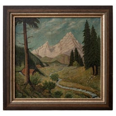 El Watzmann - Pintura paisajista alemana de H. Pfaff