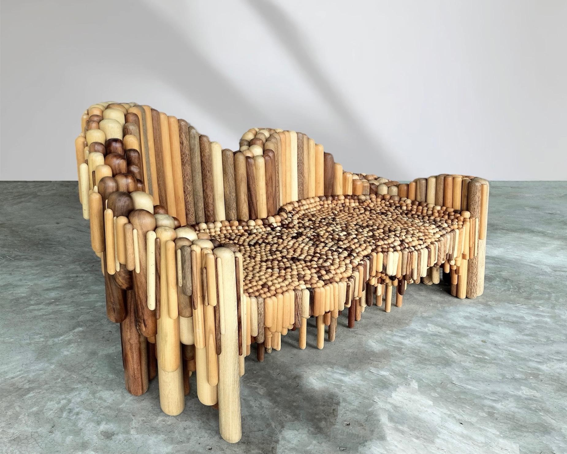 Rustique La pochette Wave et la table d'appoint Wave. De la collection Waves en vente