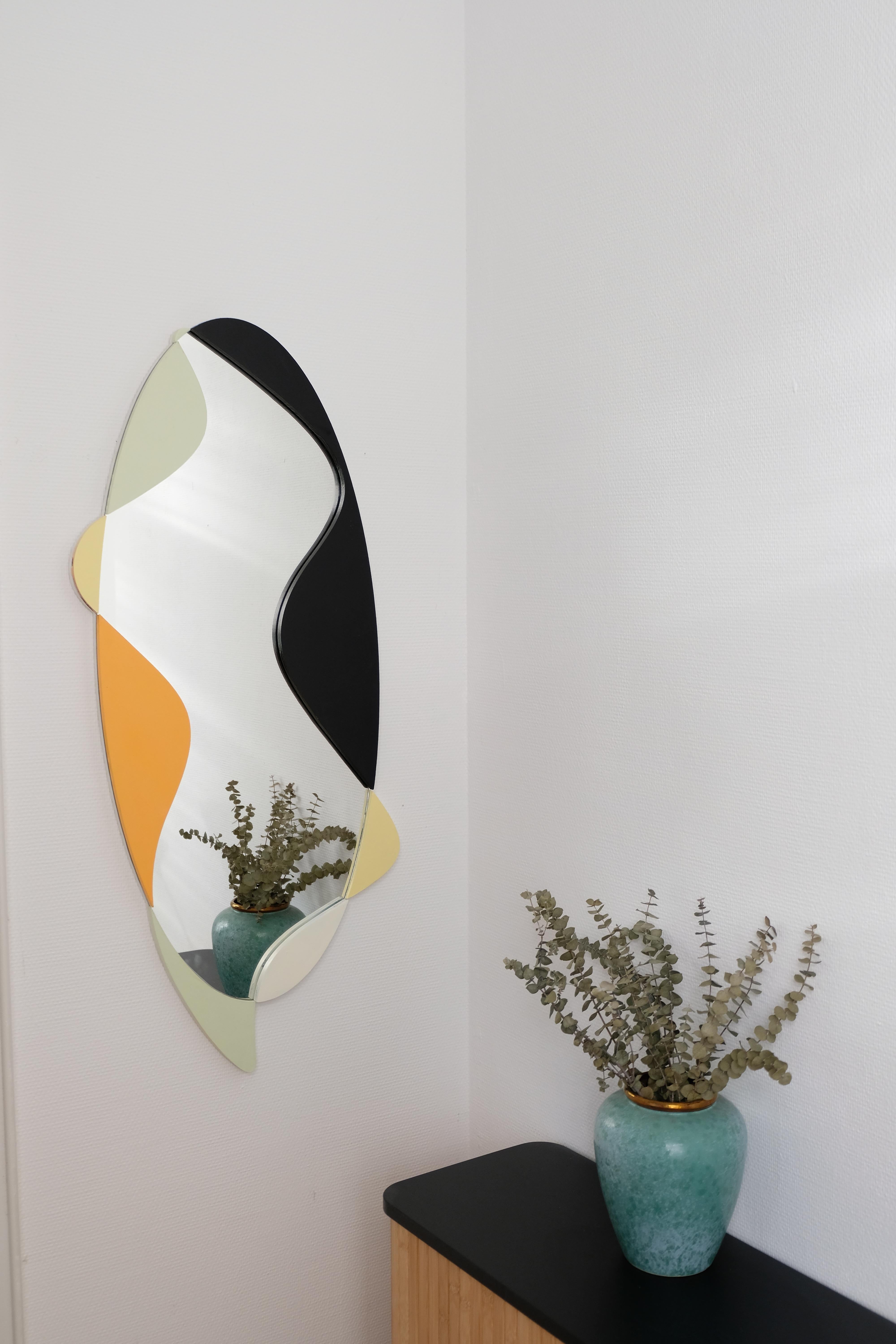 German Wave Mirror Handmade and Produced in Leipzig