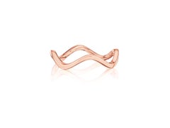 Wave Stackable Ring Set with Fancy Pink Diamond Band in 18K Rose Gold