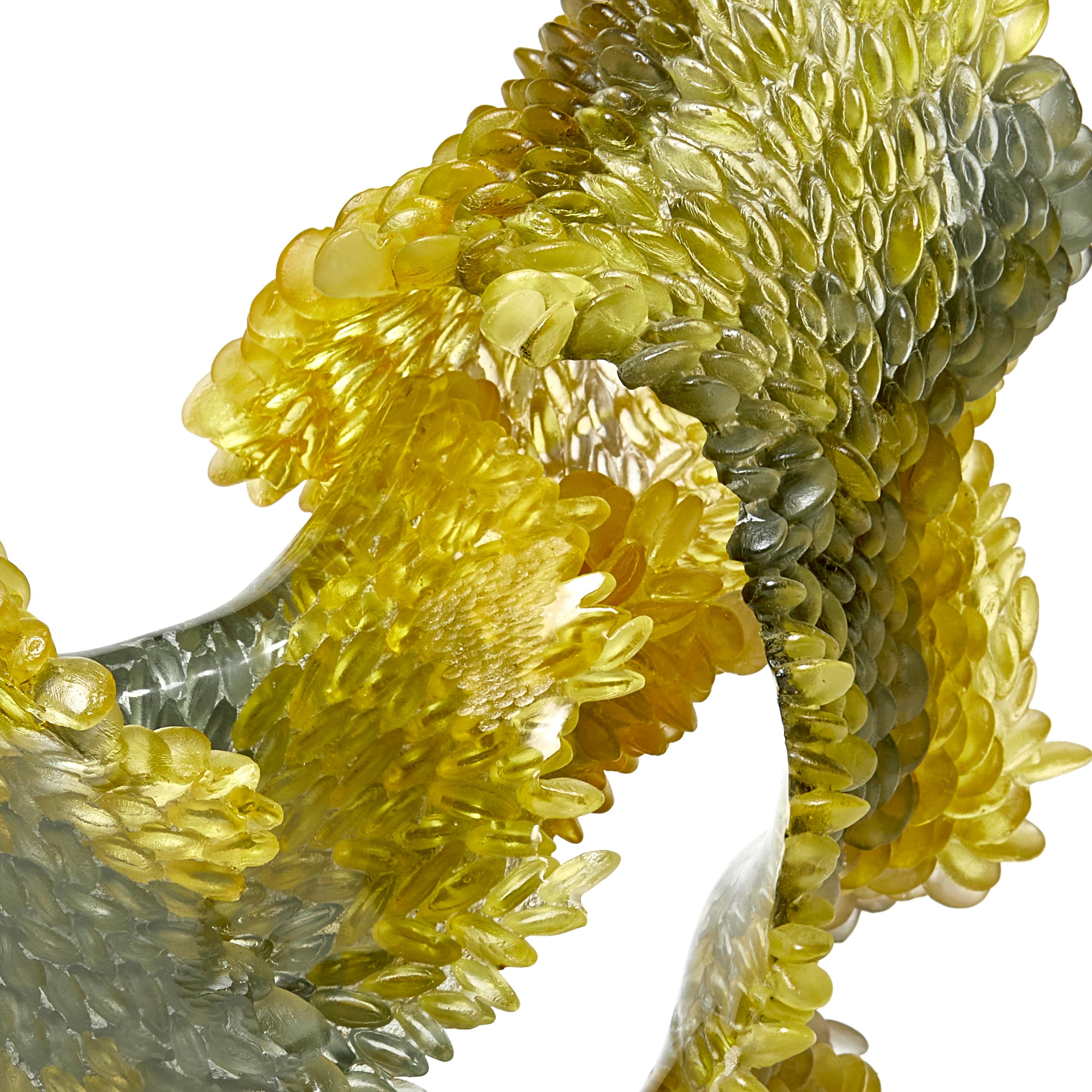 The Way it Twists, Unique Glass Sculpture in Grey & Gold by Nina Casson McGarva In New Condition In London, GB