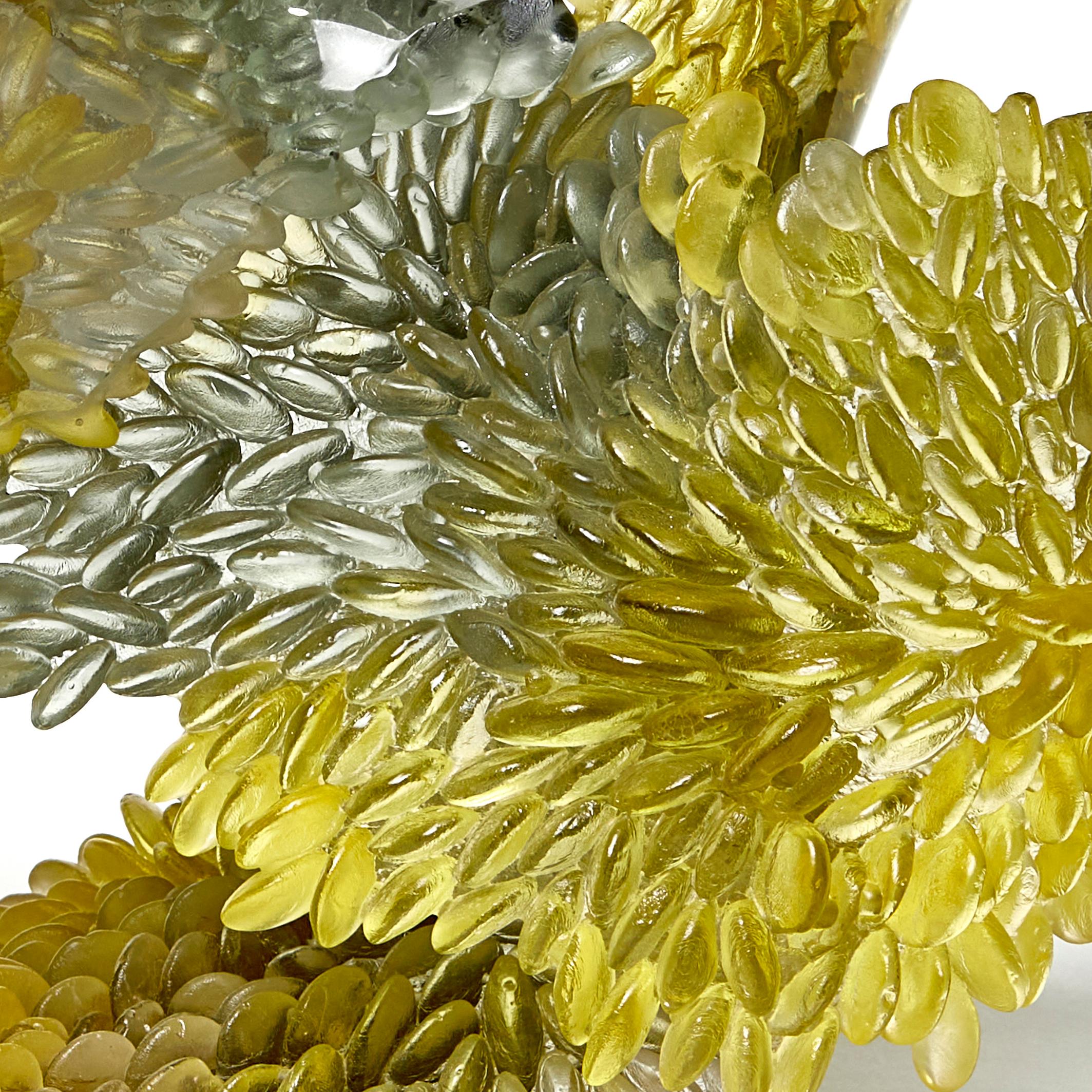 The Way it Twists, Unique Glass Sculpture in Grey & Gold by Nina Casson McGarva 2