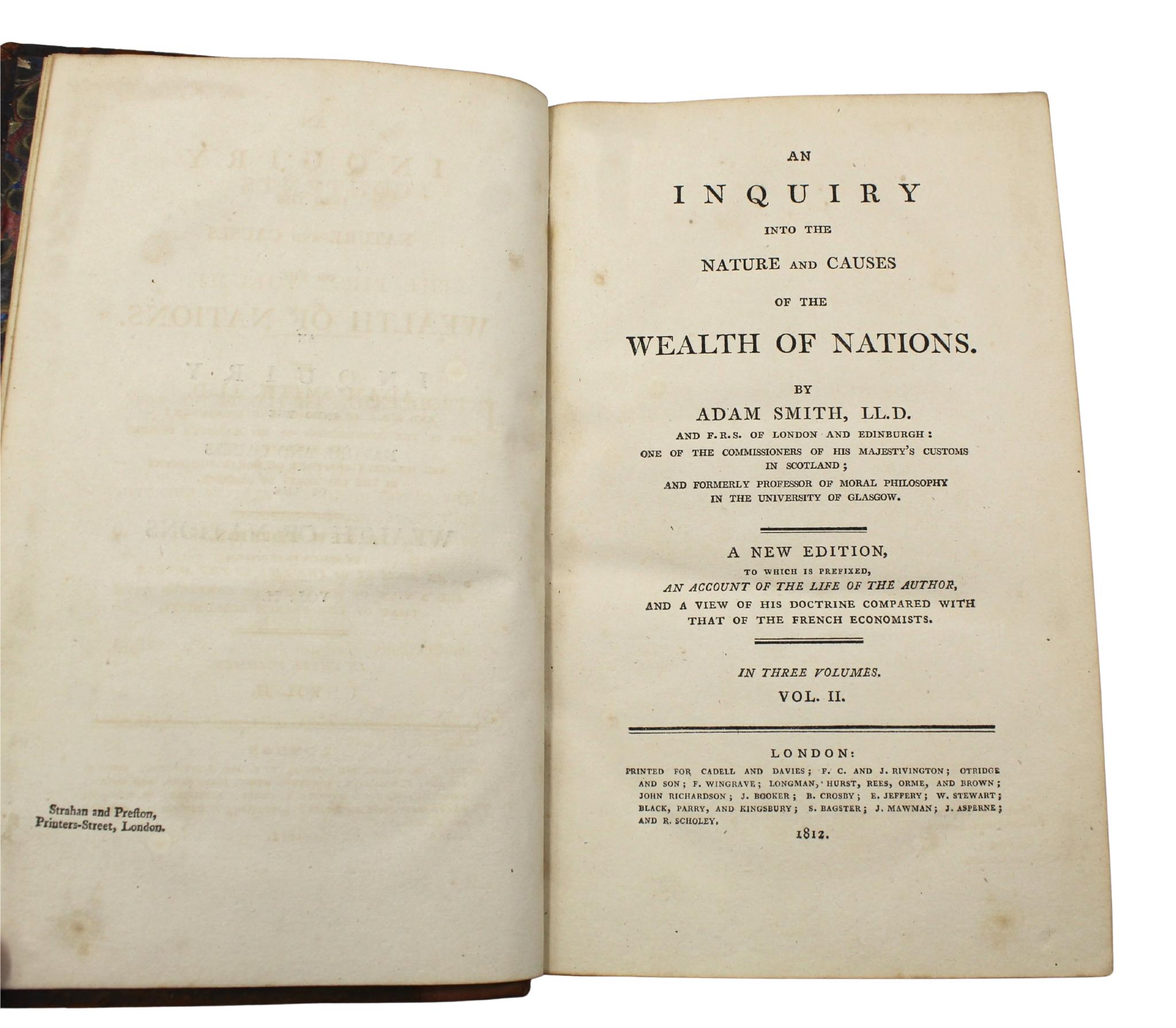 Der Reichtum der Nationen, Eine neue Ausgabe, von Adam Smith, Drei Bände, 1812 im Angebot 3