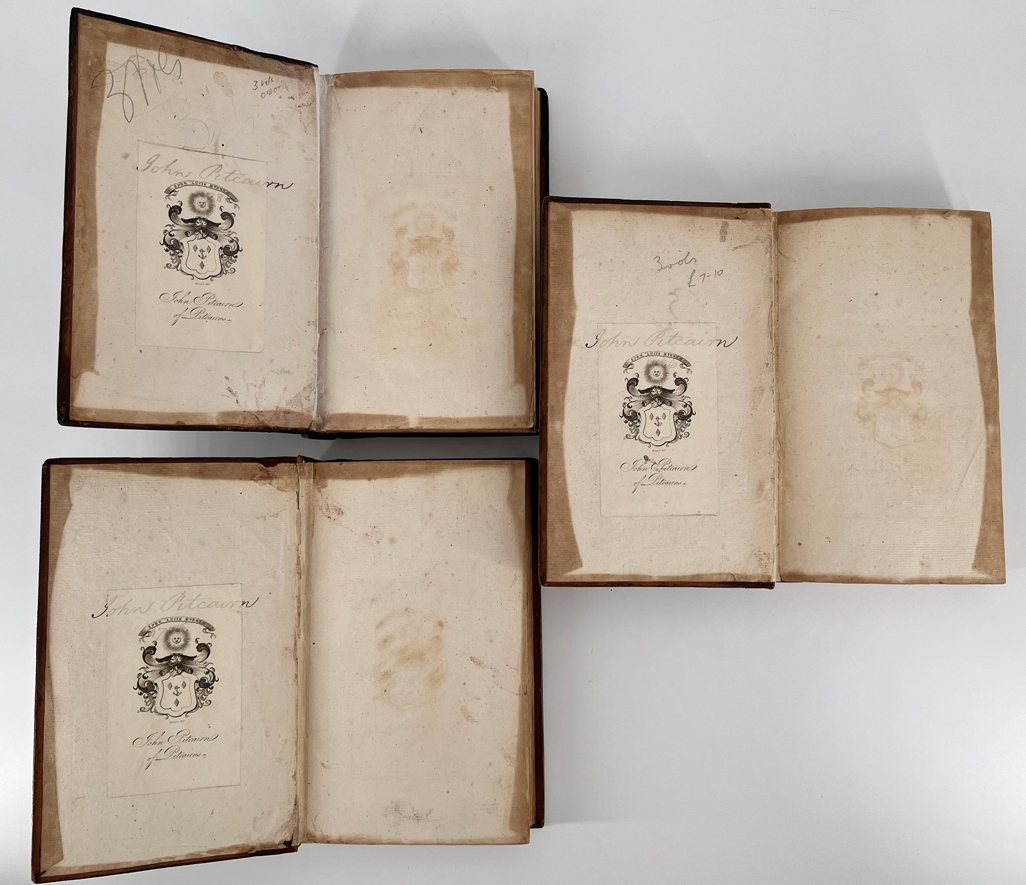 4e édition de l'opus magnum de l'économiste et philosophe moral écossais Adams.
Enquête sur la Nature et les Causes de la Richesse des Nations

Londres : A. Strahan et T. Cadell, 1786. 
4e édition. 3 volumes, 4to ; 8 1/4 x 5 inches (210 x 140 mm) ;