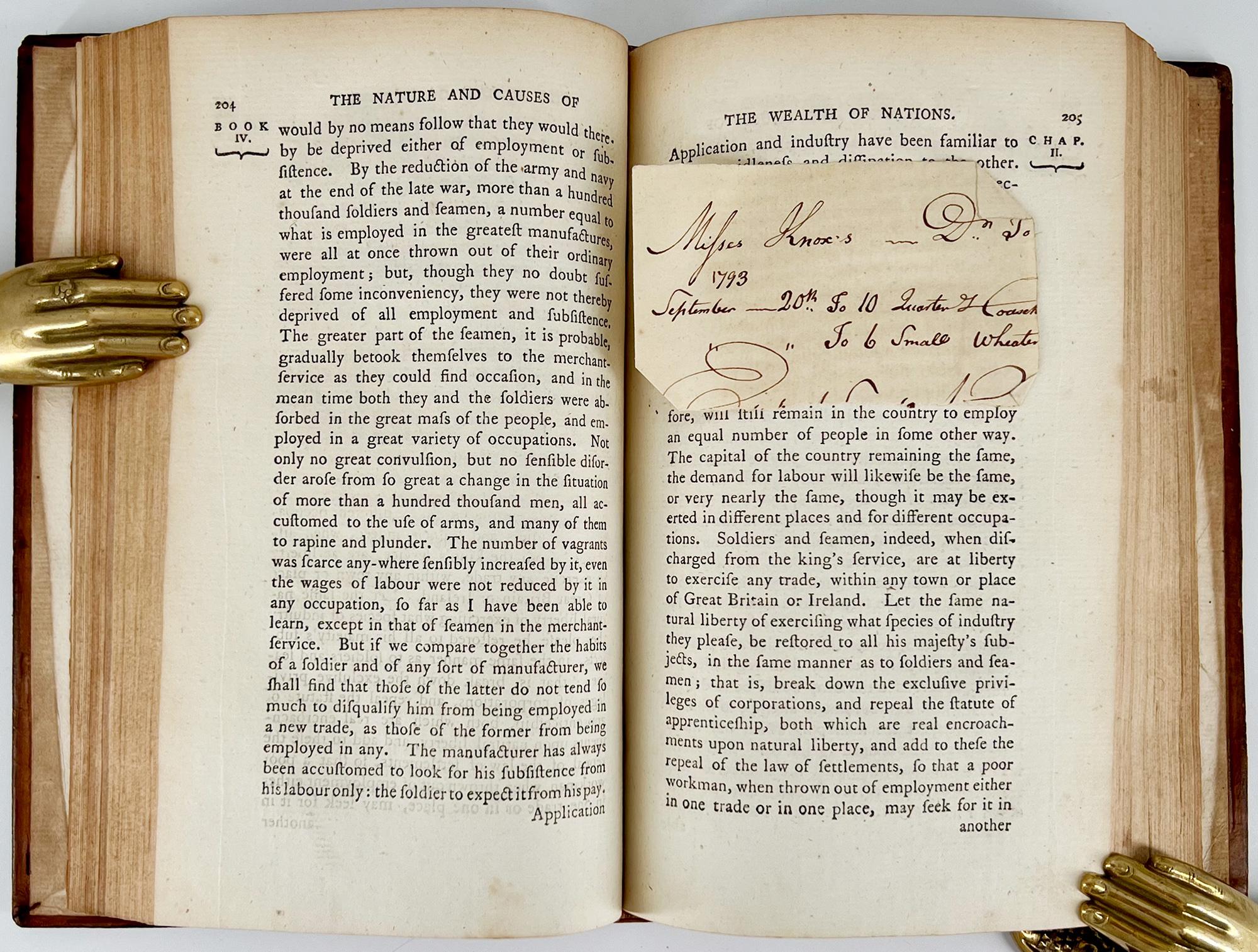 The Wealth of Nations d'Adam Smith, première édition 1786 en vente 3