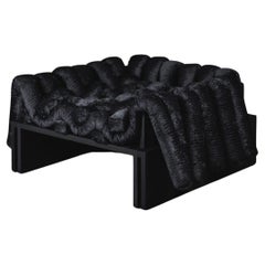 The Weave Chair by XAWD in Shou Sugi Ban and distressed black velvet