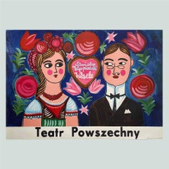 The Wedding, Vintage Polish Theatre Poster by Adam Killian, 1968