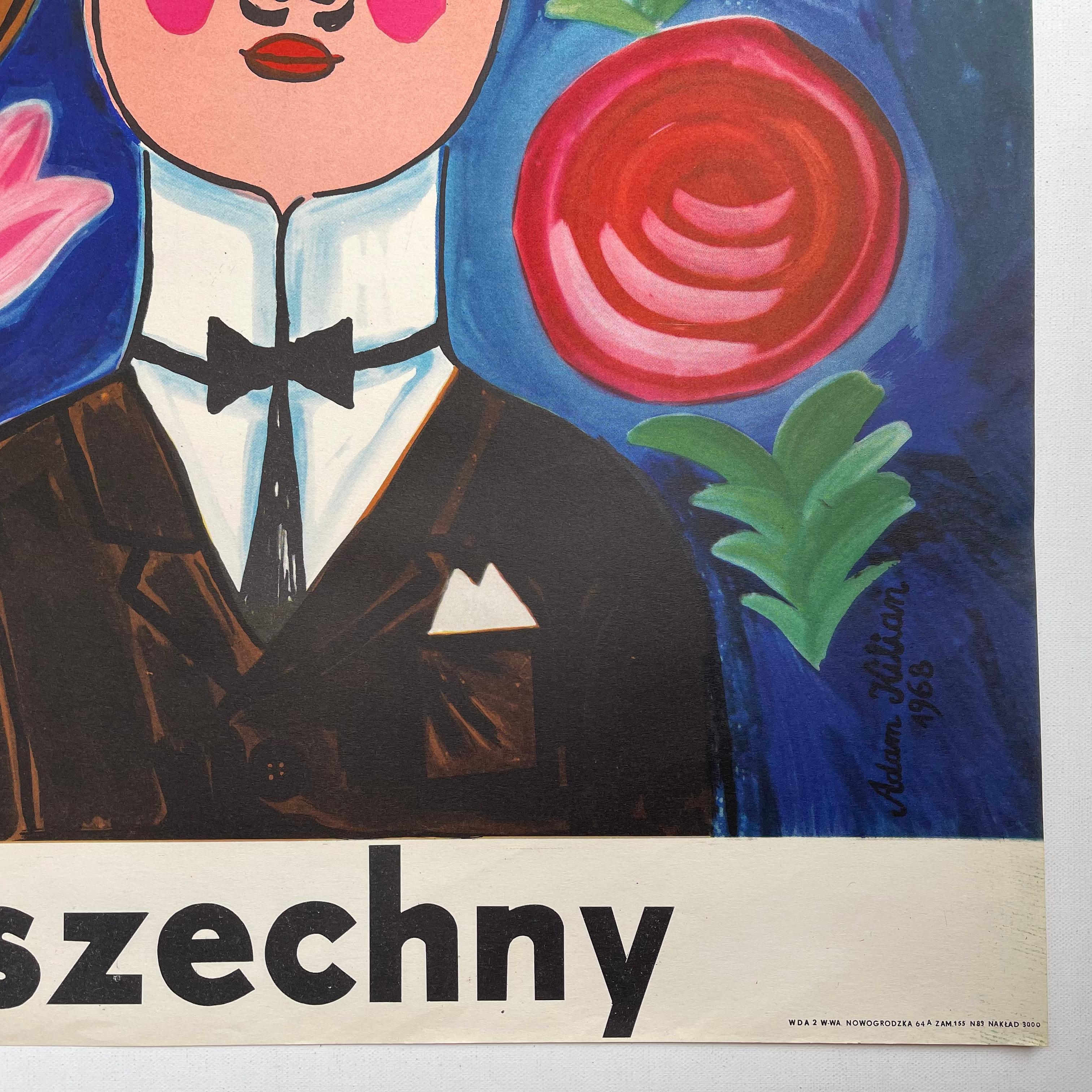 The Wedding, Vintage Polish Theatre Poster by Adam Killian, 1968 In Excellent Condition For Sale In London, GB