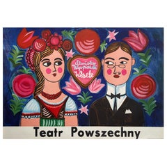 The Wedding, Vintage Polish Theatre Poster by Adam Killian, 1968