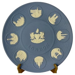 The Wedgwood London Landmark Reliefs Plate 1975 Pale Blue and White Jasper