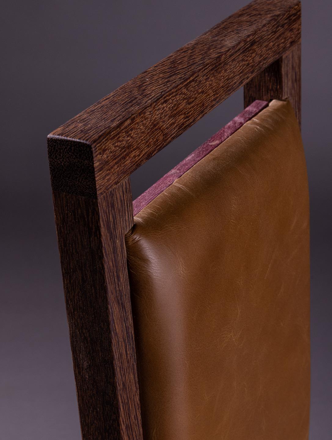 Contemporary The Eccentric Chair, Solid Sucupira Wood and Purpleheart Wood For Sale