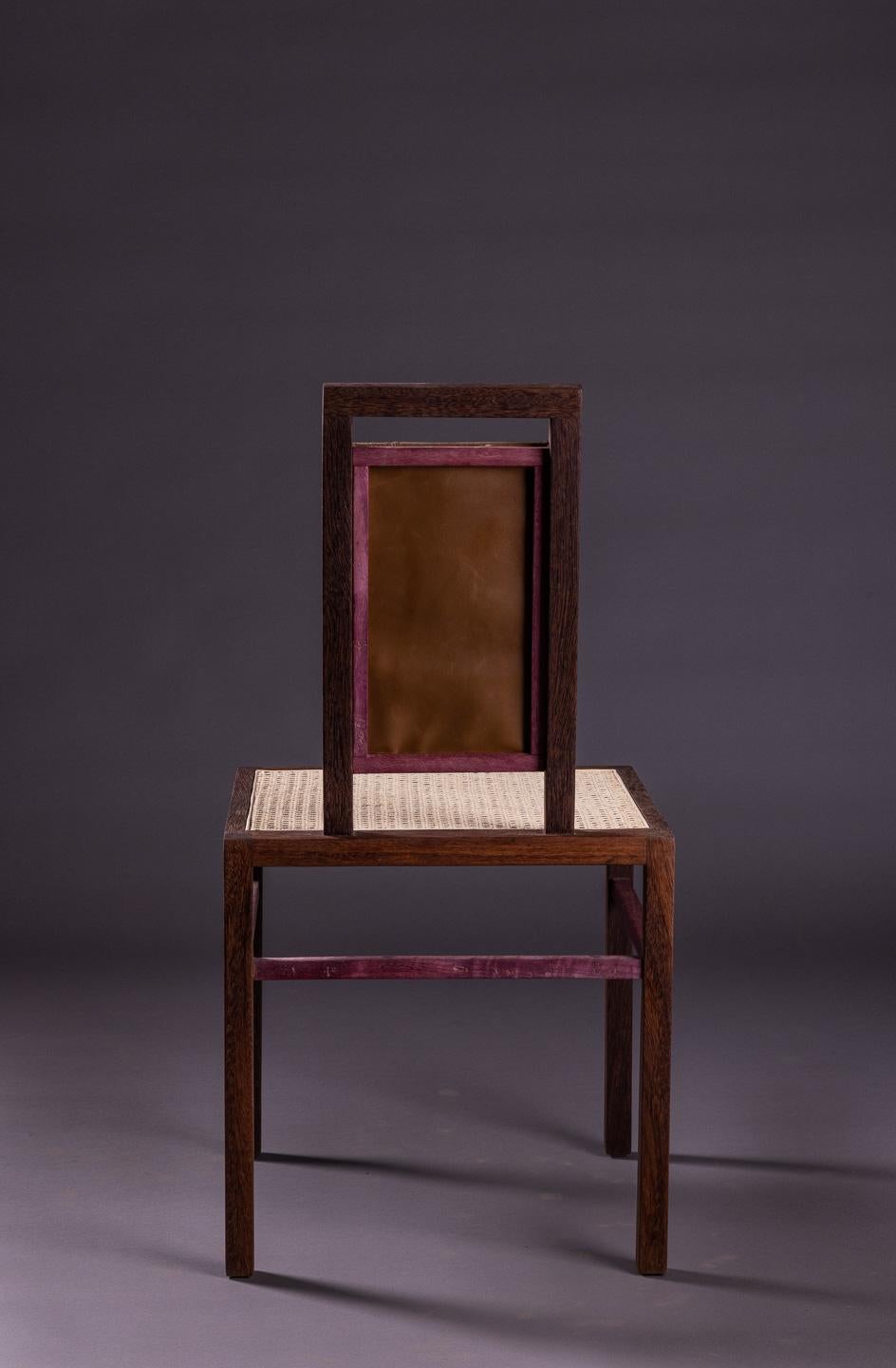 Modern The Eccentric Chair, Solid Sucupira Wood and Purpleheart Wood For Sale