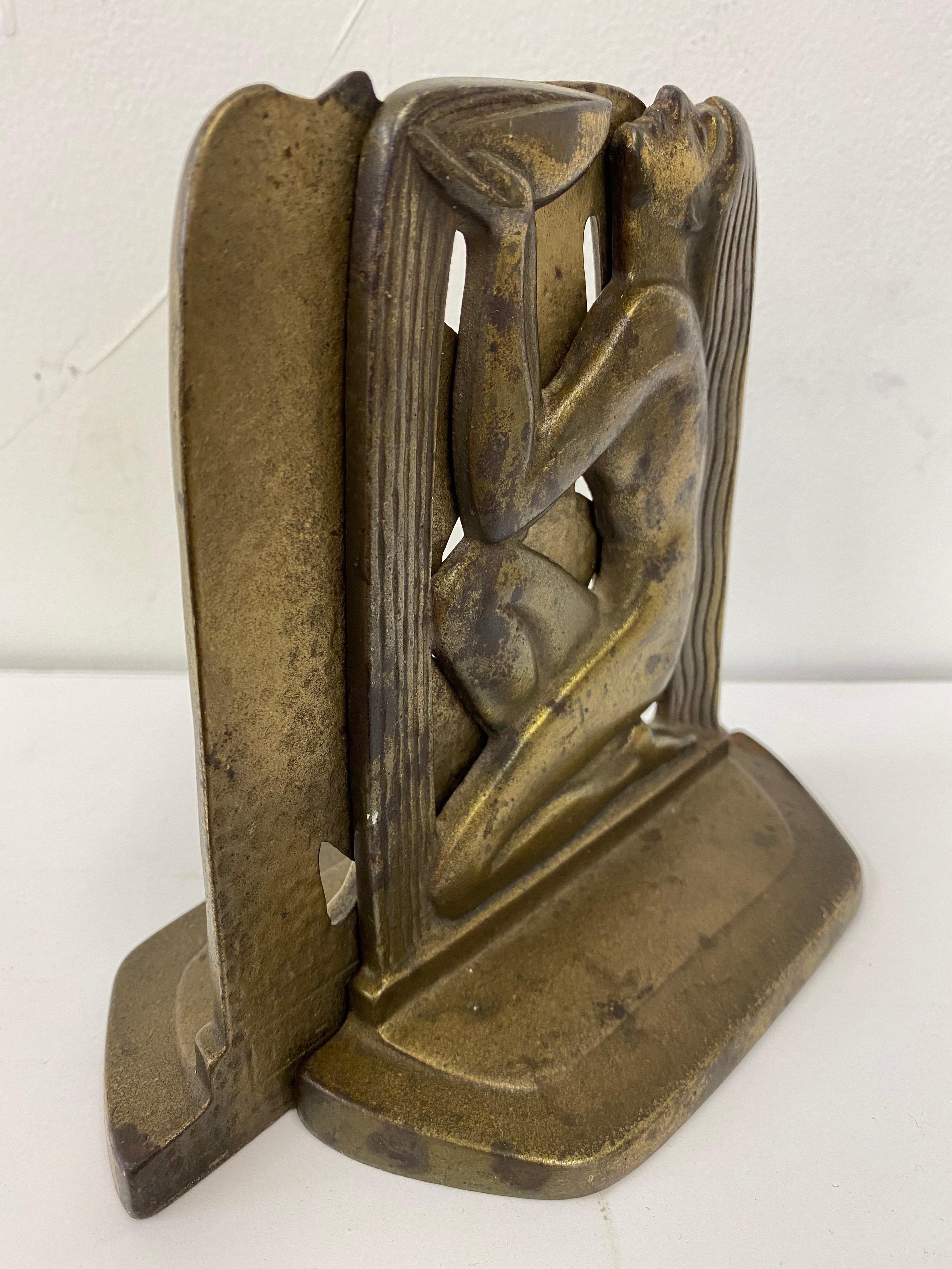 Early 20th Century The Well of Wisdom Iron Bookends