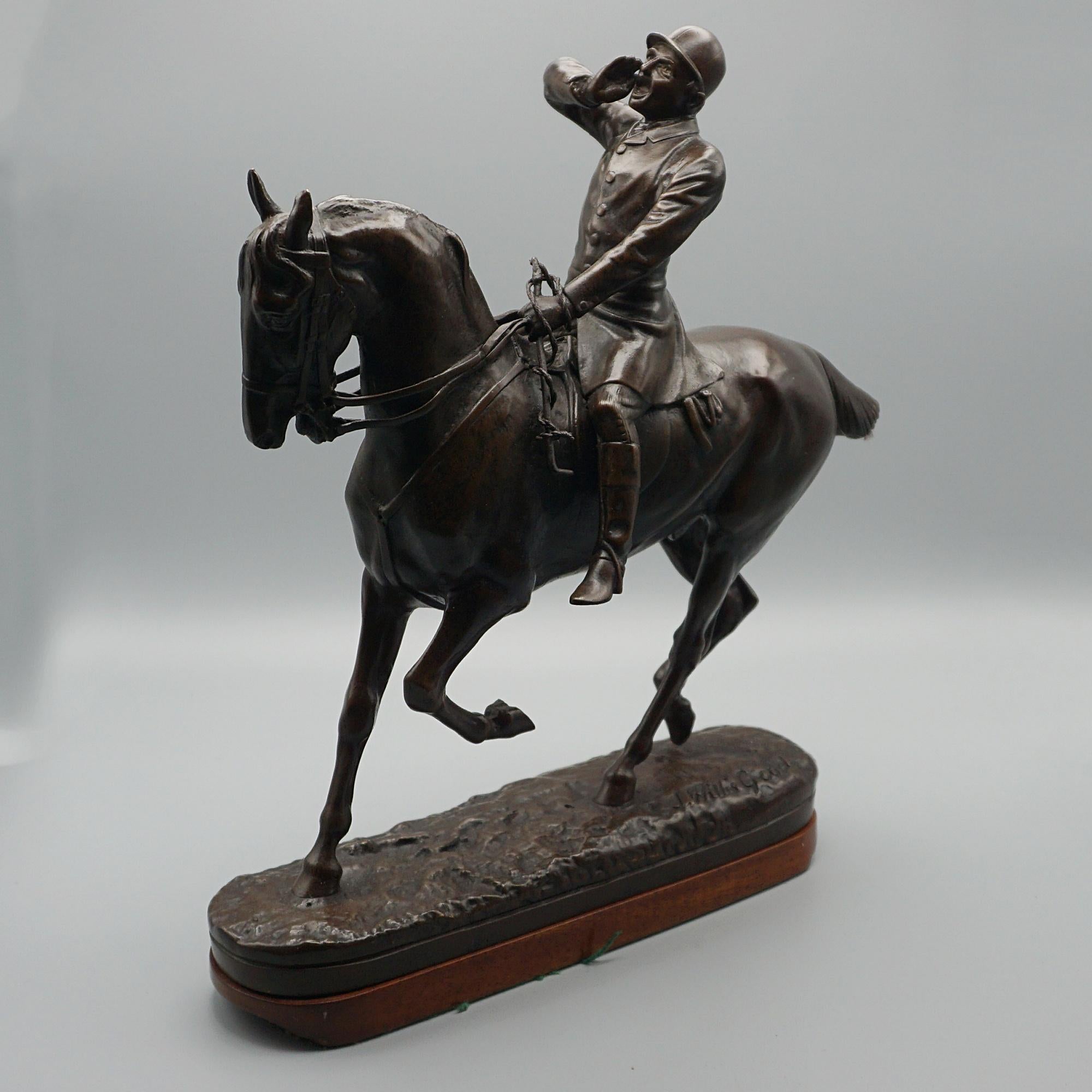 English 'The Whip' Excellent Patinated Bronze Sculpture by John Willis Good For Sale